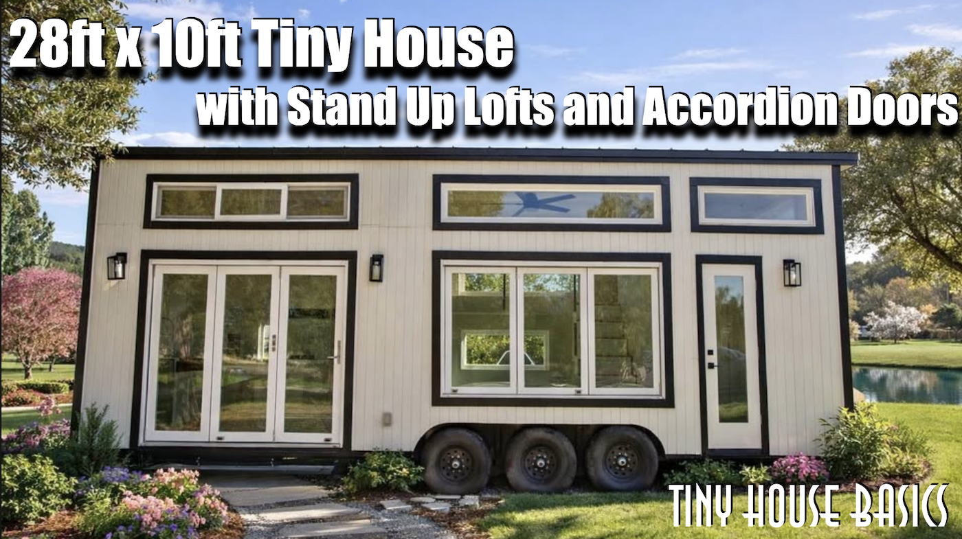 Featured image for “28ft x 10ft Tiny House With Standup Lofts and Accordion Doors”